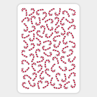 Christmas Candy Cane Doodle Pattern, made by EndlessEmporium Magnet